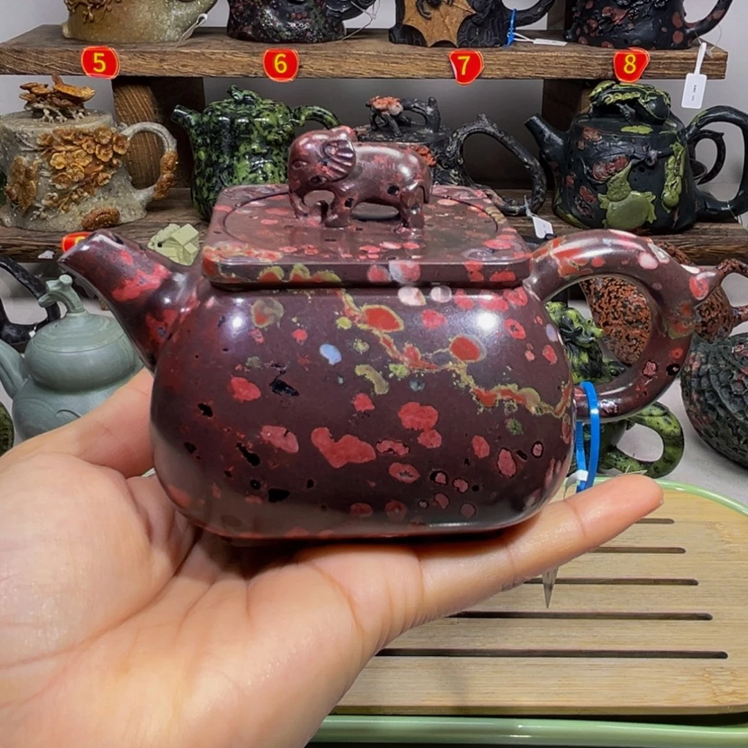 梅花石安山玉吉象盖瑕240cc