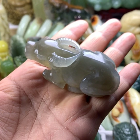 蛇纹石玉未镶嵌岫玉手把件