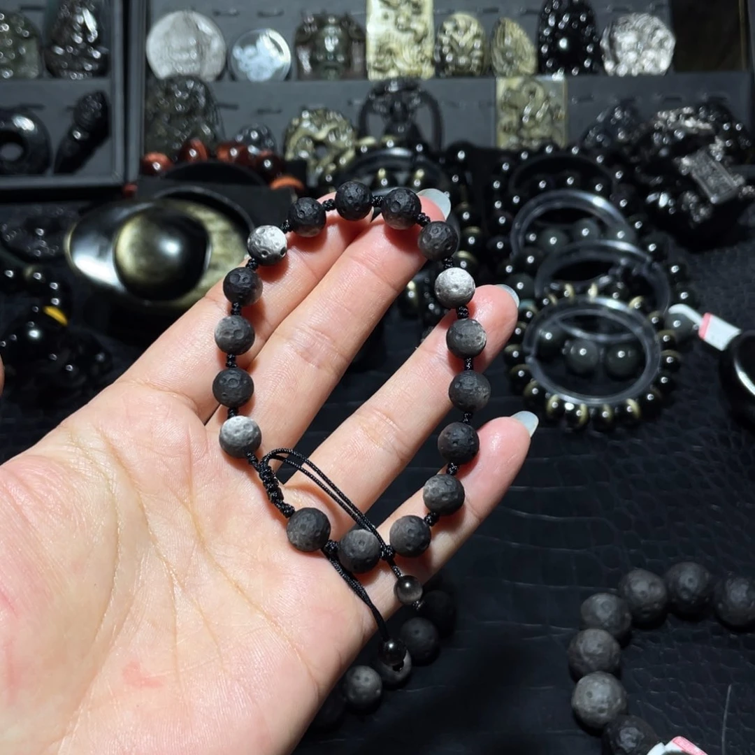 黑曜岩珠宝奇石未镶嵌晕**乎