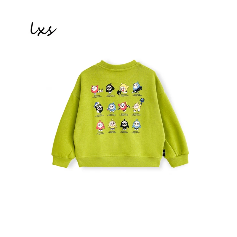 舅舅严选童装春秋款韩版百搭卡通蛋仔派对儿童圆领套头卫衣 Q998