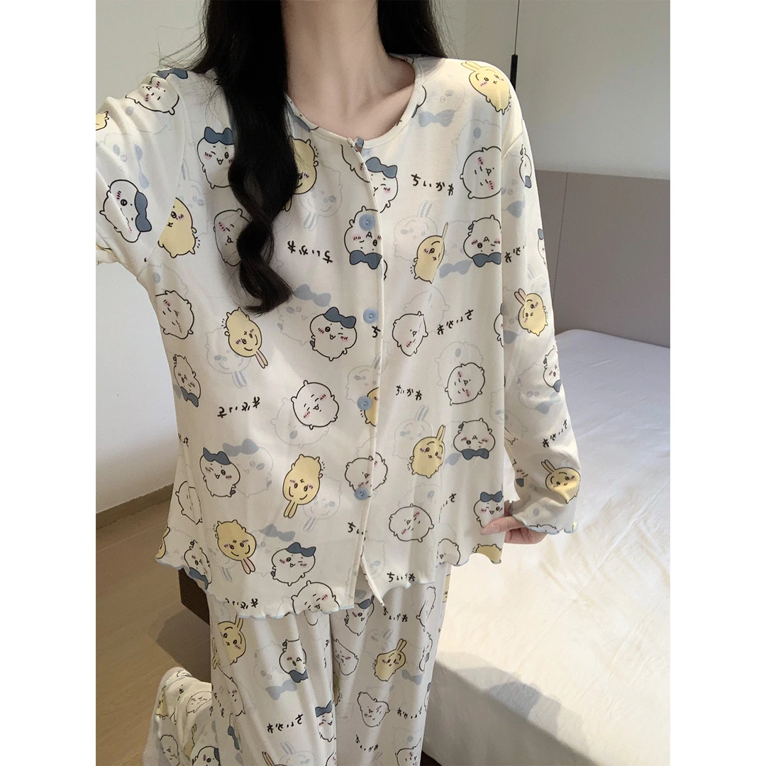 2025卡通童趣风德绒睡衣女士秋冬季薄绒长袖长裤可外穿家居服套装