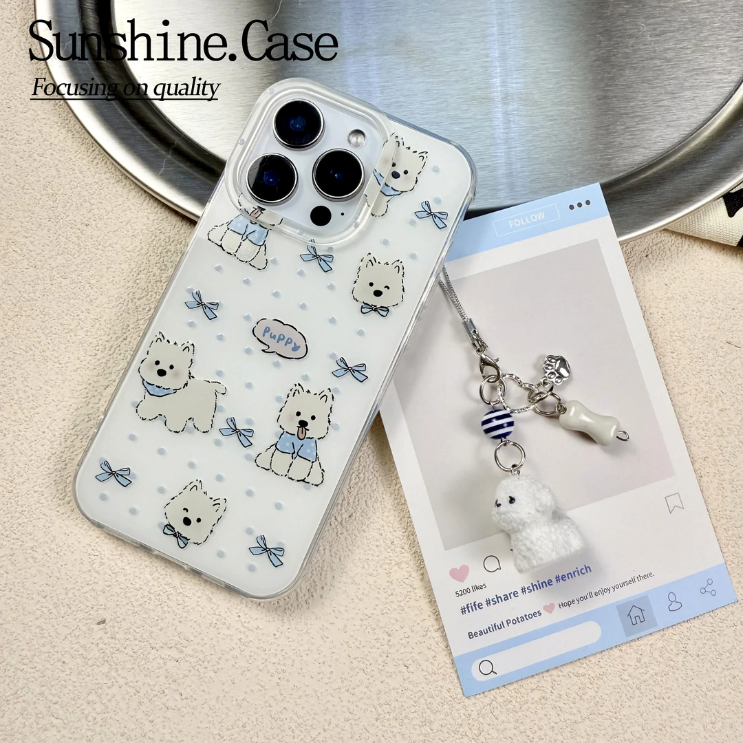 可爱西高地IMD手机壳适用苹果华为vivo小米oppo女款iphone16/15