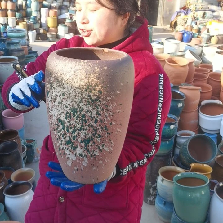 红陶口17高32一个盆