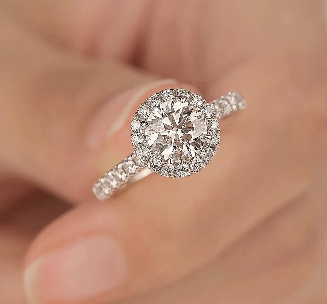 铂金PT950钻石戒指90分结婚求婚经典女士时尚