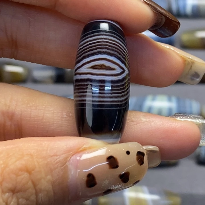 玛瑙/玉髓合金藏风蓝沁海浪花