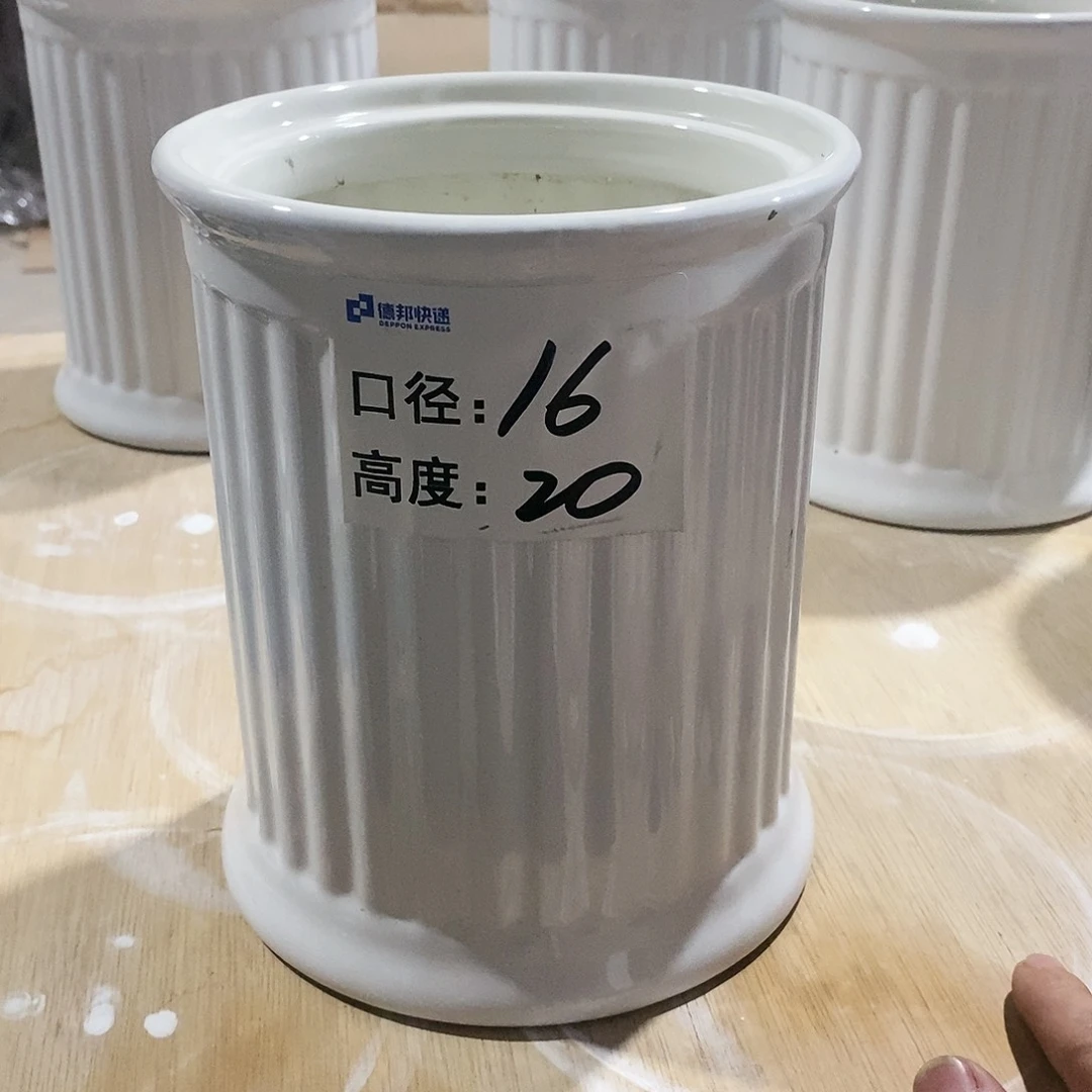 【闪购商品】微瑕花盆-罗马柱16×20-1个白