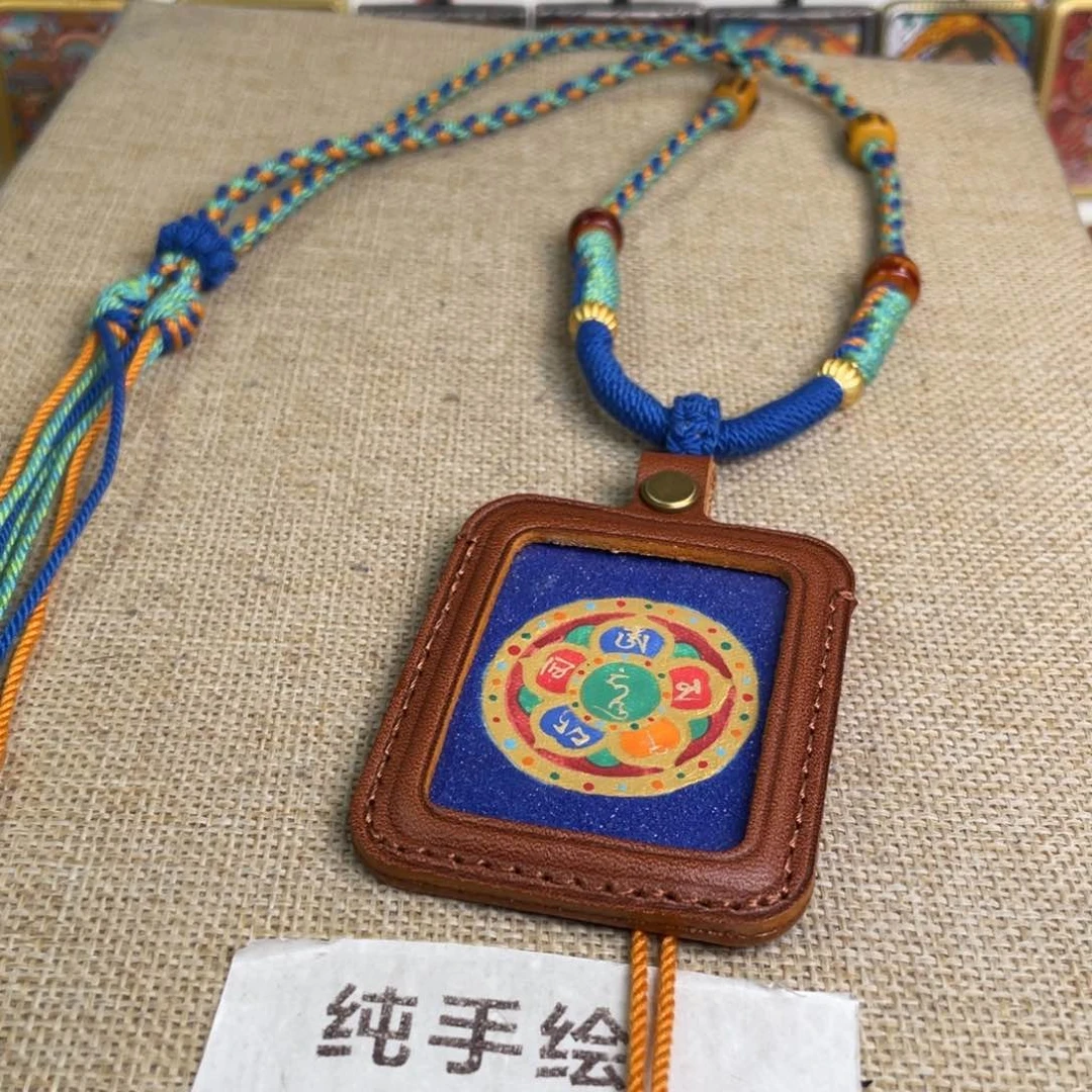 吊坠纯手绘六字真言