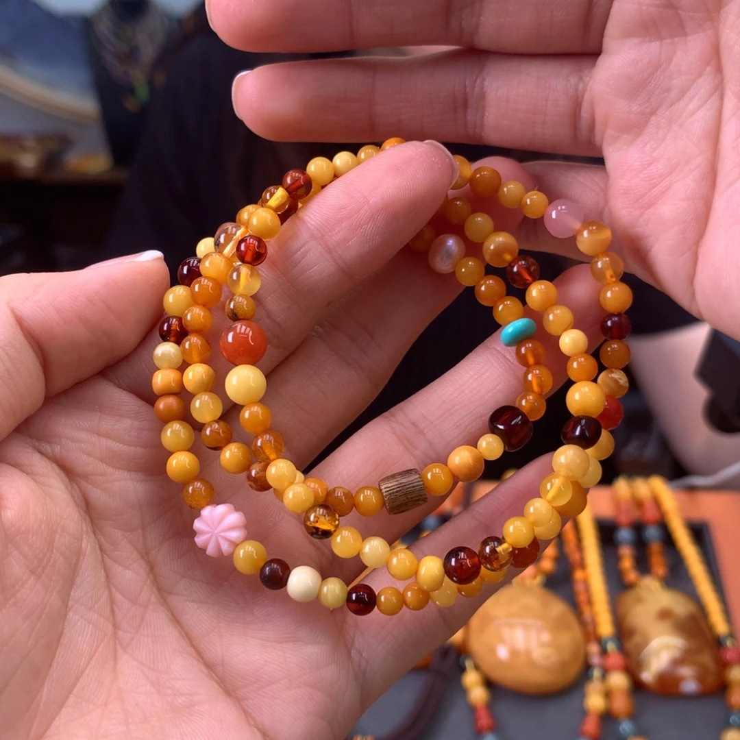 手串琥珀未镶嵌微瑕