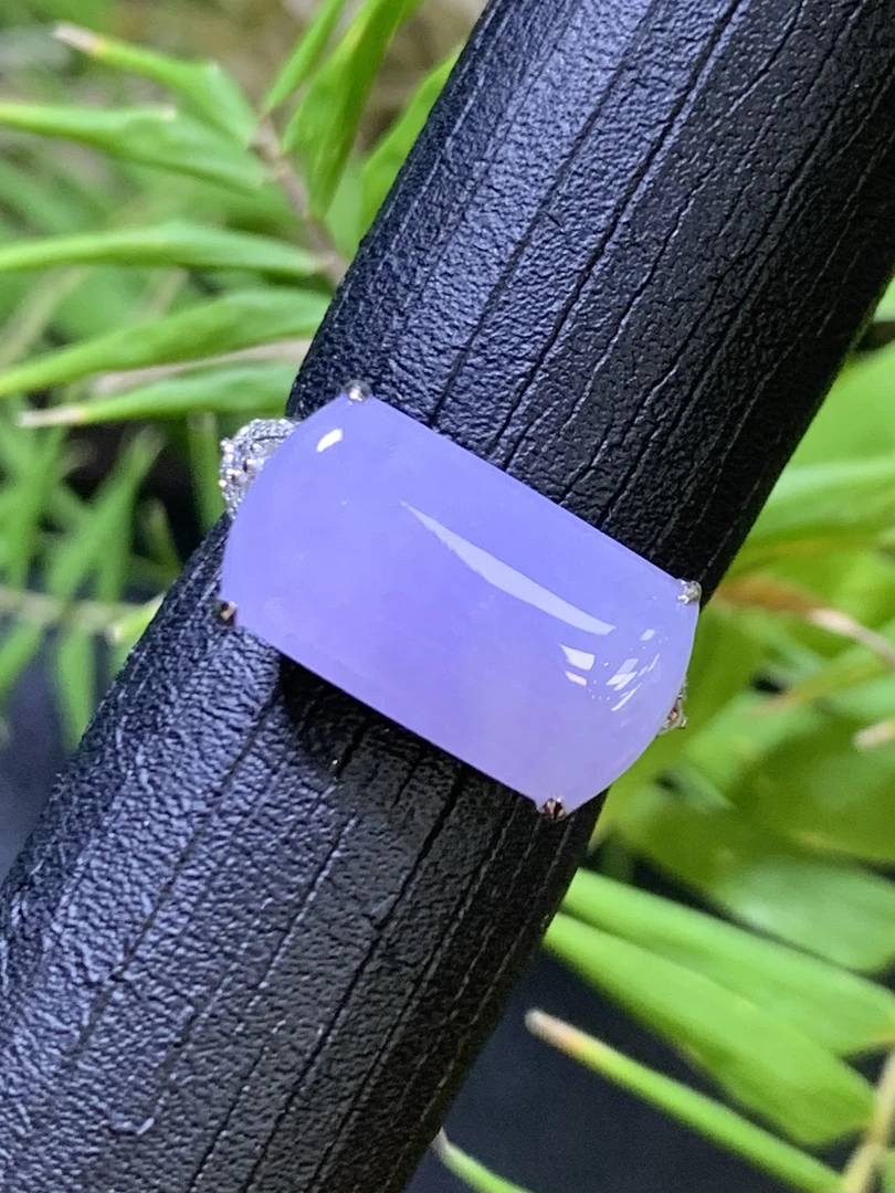 紫罗兰无事牌戒指 天然A货翡翠 尺寸：17.4*10.2*6.9mmCS1.8紫色