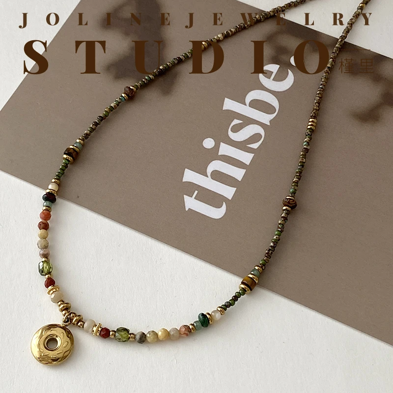 「蜜屿」复古串珠项链女2025新款爆款锁骨链小众配饰