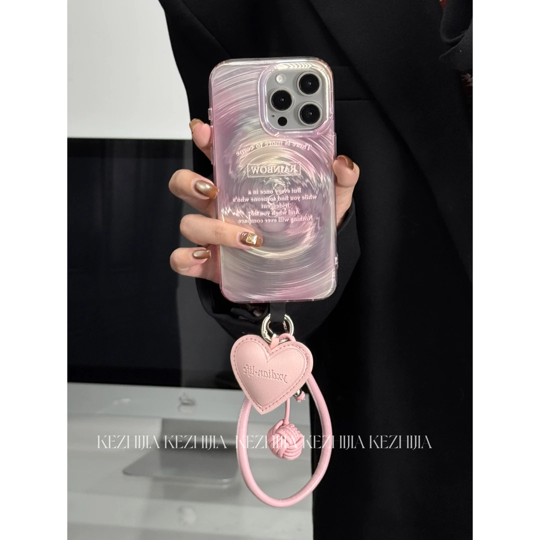【壳之】高级ins漩涡晕染粉银适用苹果16/15/14/13promax简约手机壳