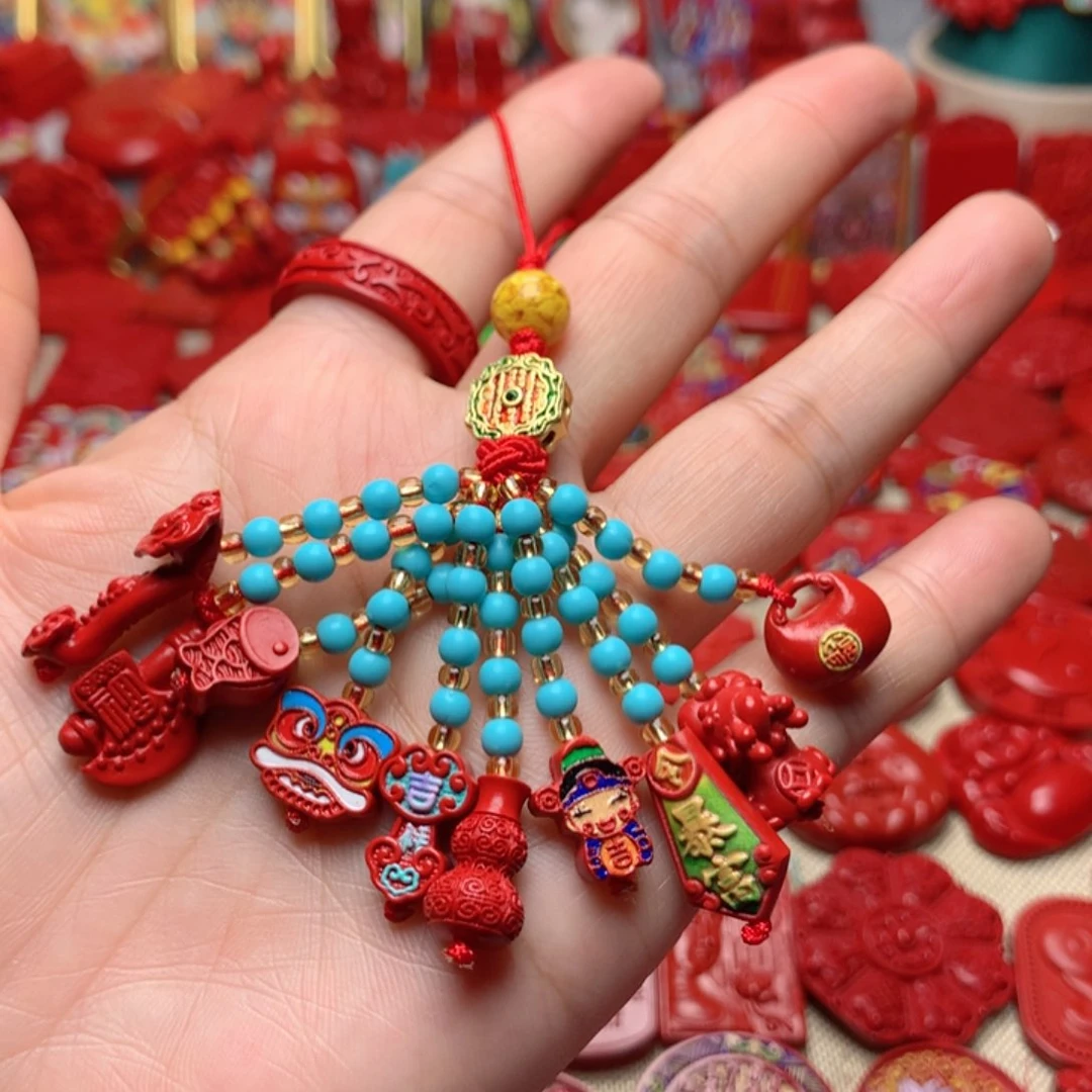 天然辰砂工艺品朱砂手机坠