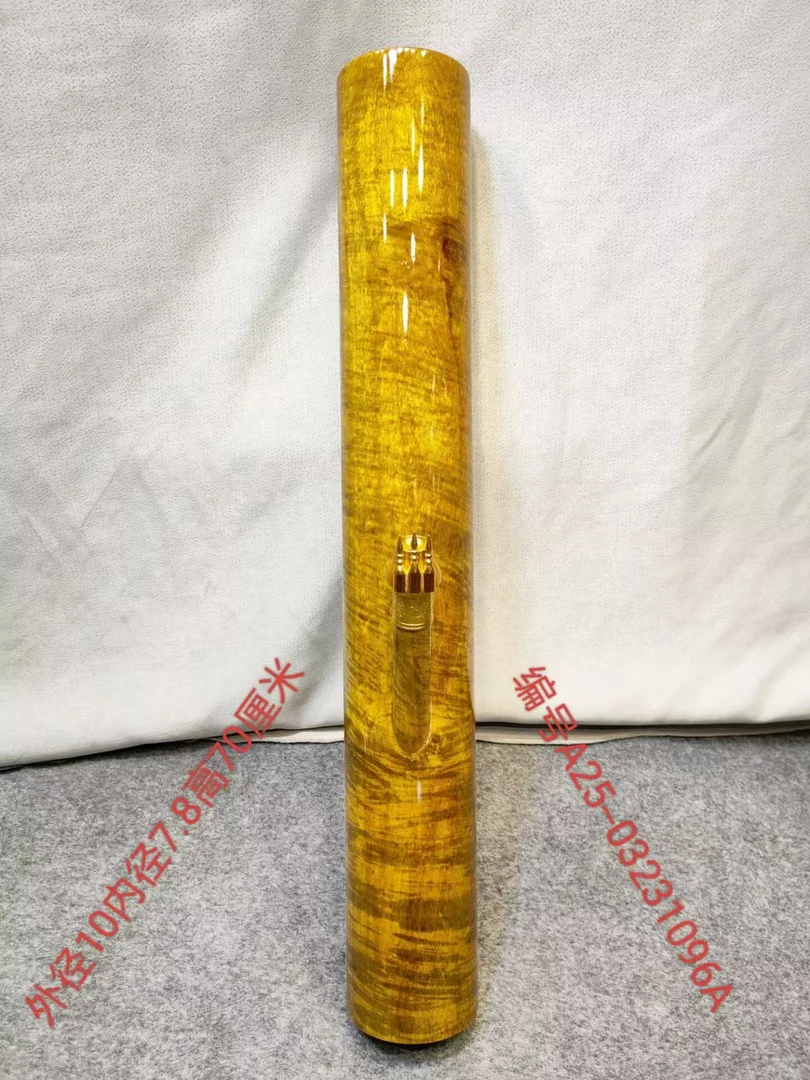 1096号缅甸金丝楠木水咽筒整体无拼接风干老料不易开裂变形