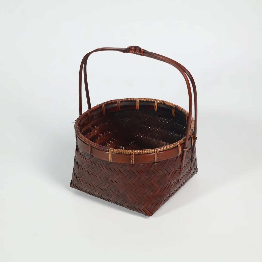 择藤 竹编提箩（做旧）