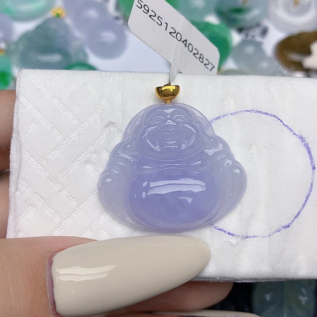 翡翠18K金镶嵌颈饰天然缅甸翡翠a货百元以上9元证书费自理