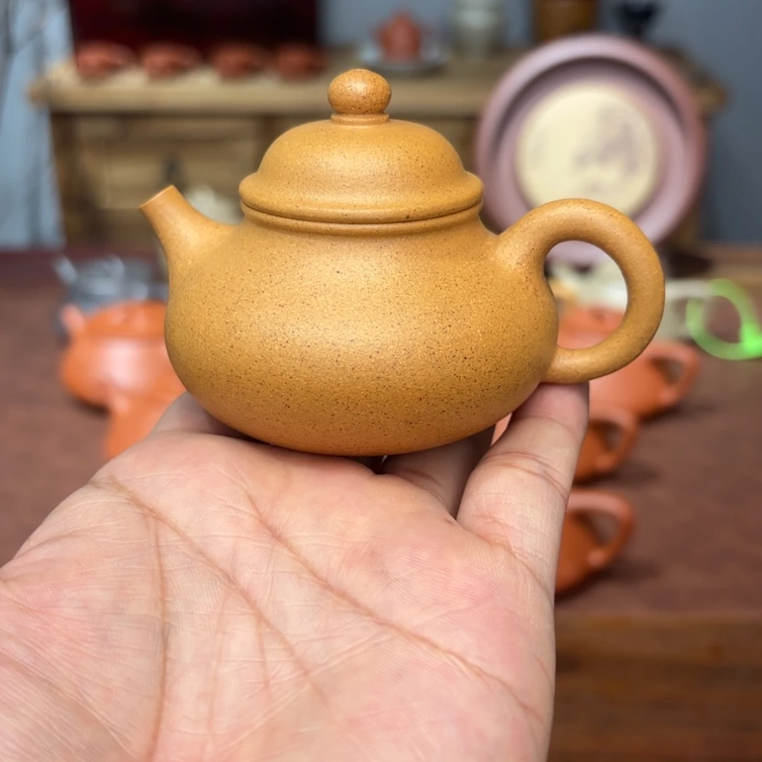 紫砂茶壶容天100毫升黄金段