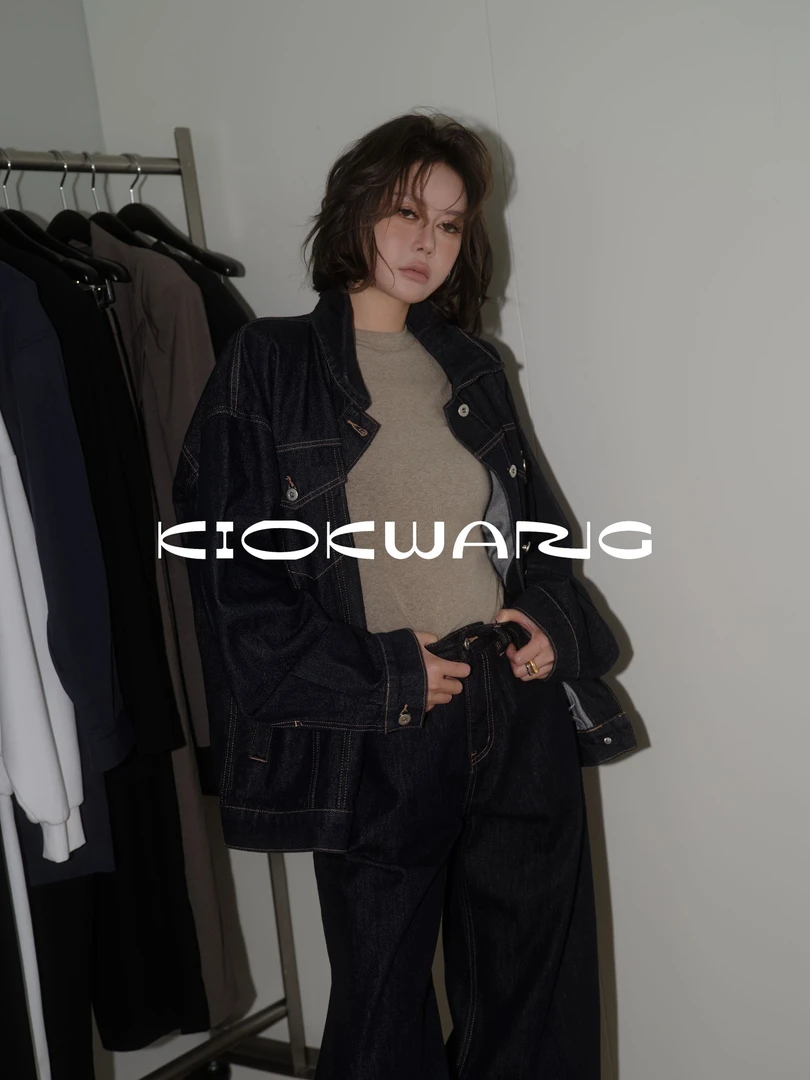 KIOKWANG//设计 时尚廓形宽松牛仔外套裤子套装新款
