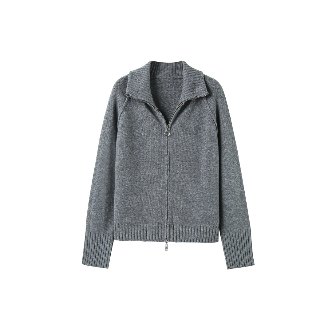 【双拉链款】羊毛针织衫休闲女士百搭毛衫时尚秋宽松冬毛衣女2979