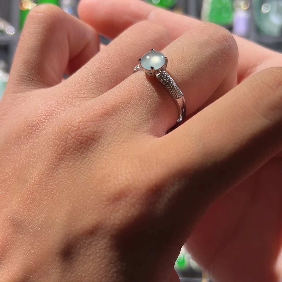 翡翠银S925镶嵌戒指