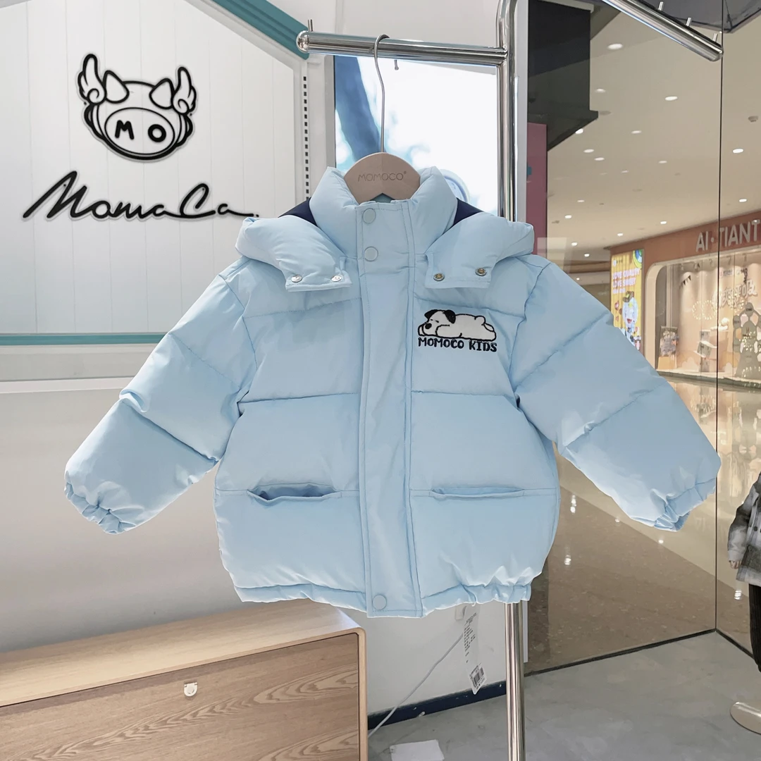 MOMOCO休闲风冬季男拼接保暖冲锋衣拼色羽绒服秋冬加厚童装欧若风