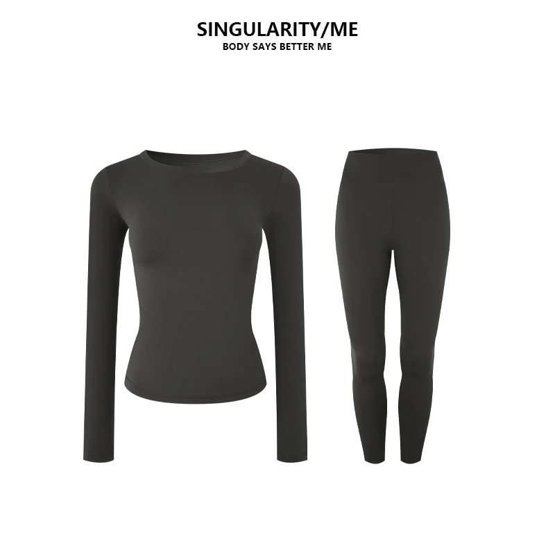 Singularity Me 12A 25345 修身弹力磨毛保暖打底上衣+裤子套装