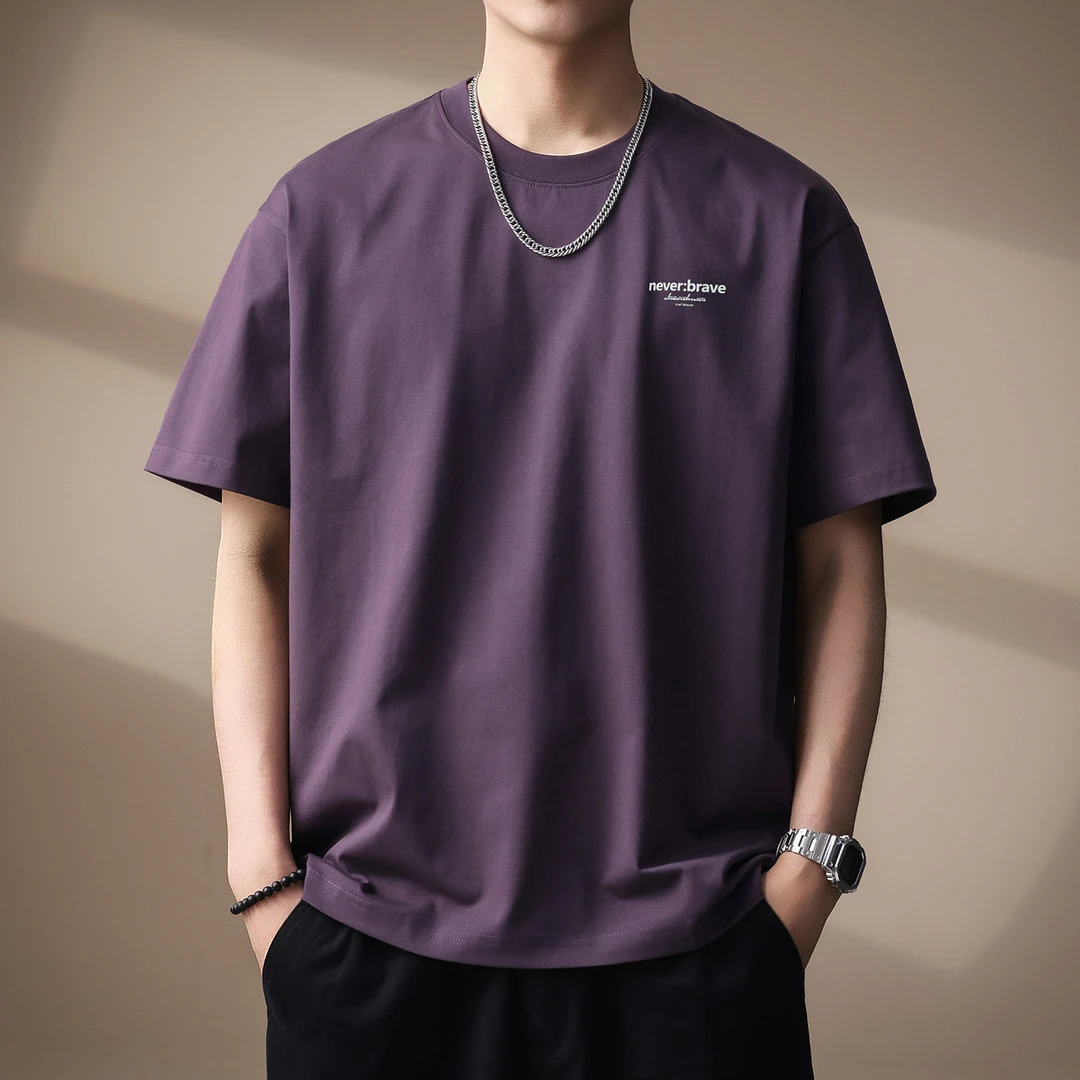 MR.MUDI/穆迪先生高端冰感薄款简约短袖T恤男士夏季潮牌美式复古