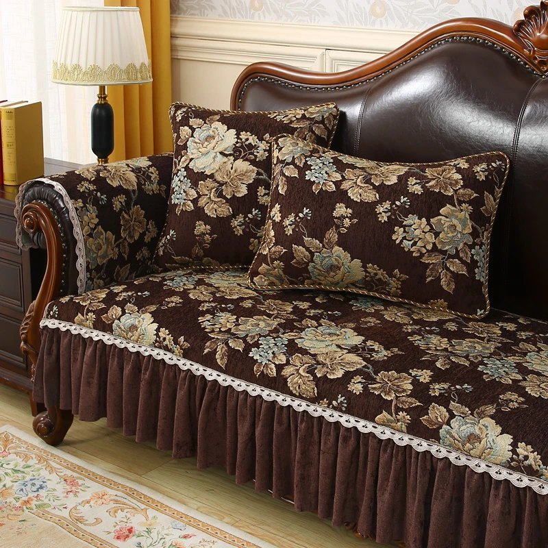 欧式沙发垫奢华防滑美式高档坐垫四季通用轻奢皮沙发布艺北欧套罩