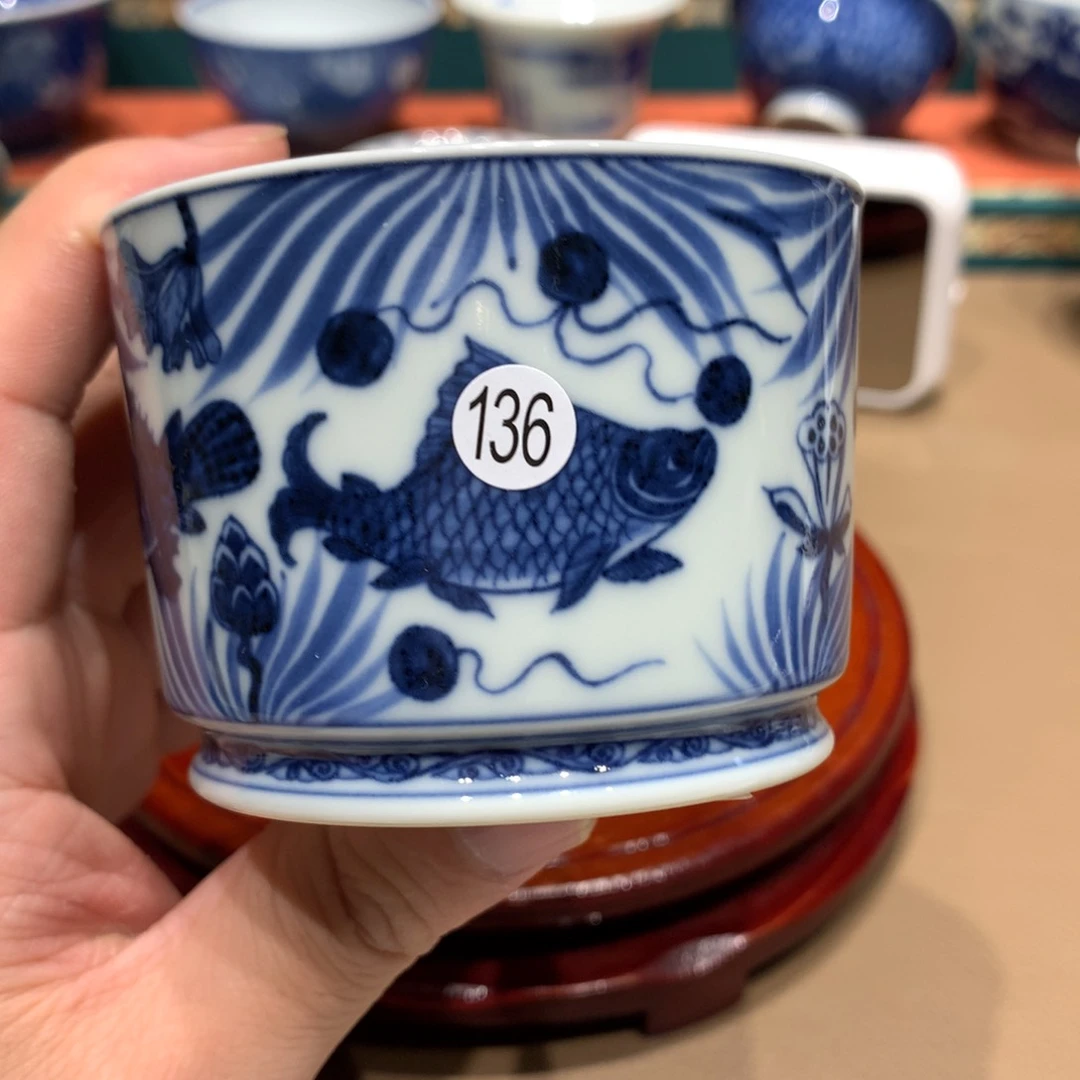盘鸿136青花融天主人杯qh108