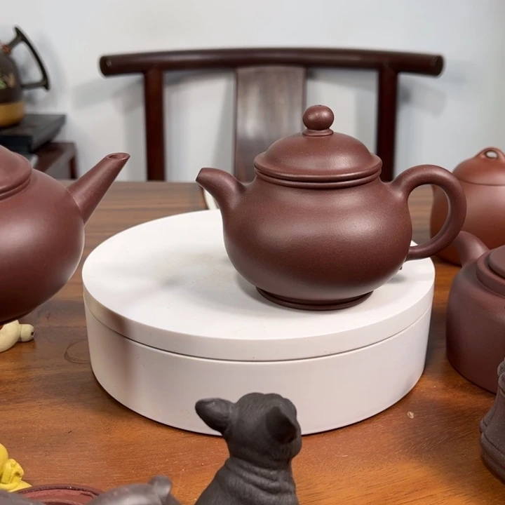 紫砂茶壶全手红砂潘壶160