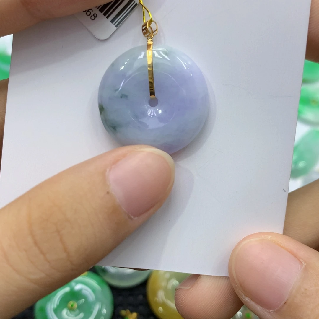 颈饰18K金镶嵌翡翠翡翠
