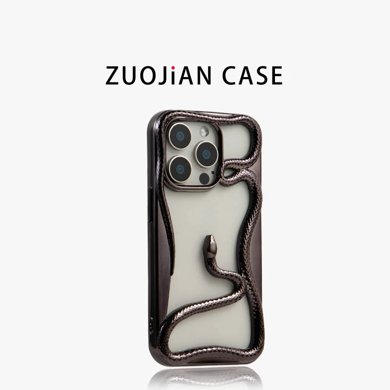 美杜莎镂空小蛇苹果16promax手机壳iPhone15新款14小众13套PM适用