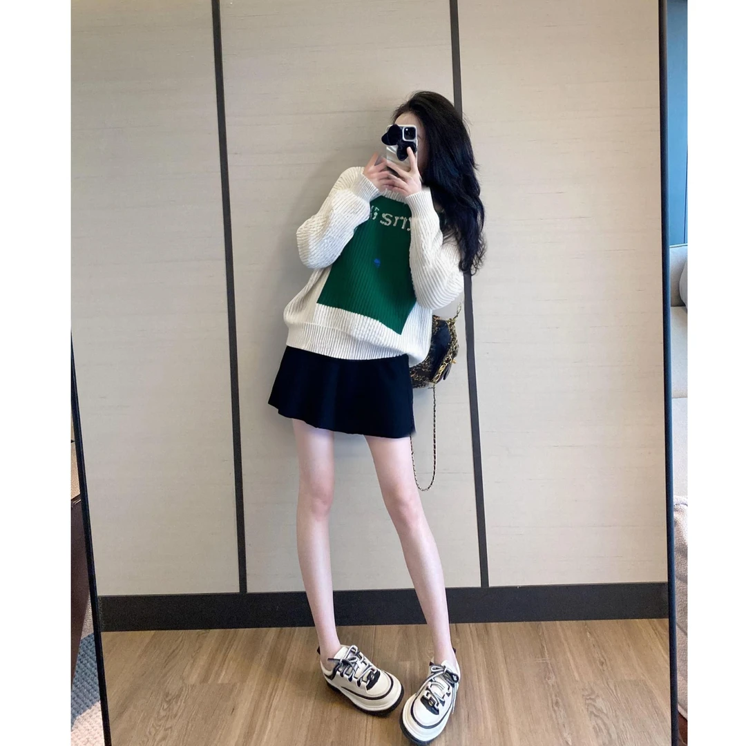 2025早秋新款韩版时尚百搭针织毛衣宽松洋气秋季女装秋冬外穿上衣