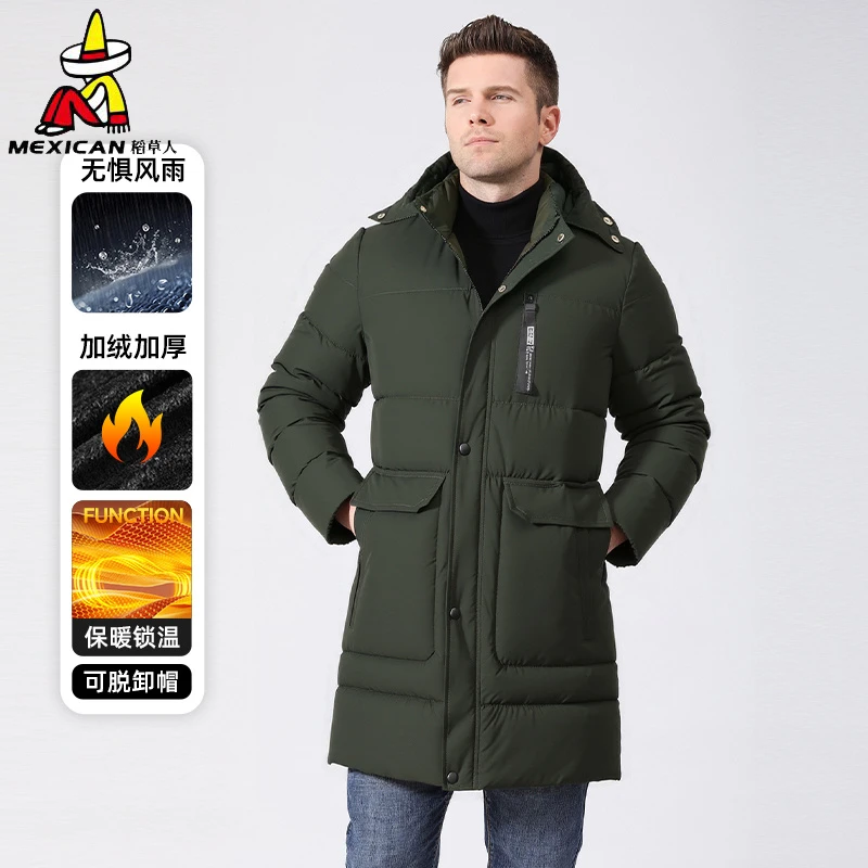 Mexican/稻草人锁温棉服常规款防风保暖棉衣加厚运动中长款收口袖