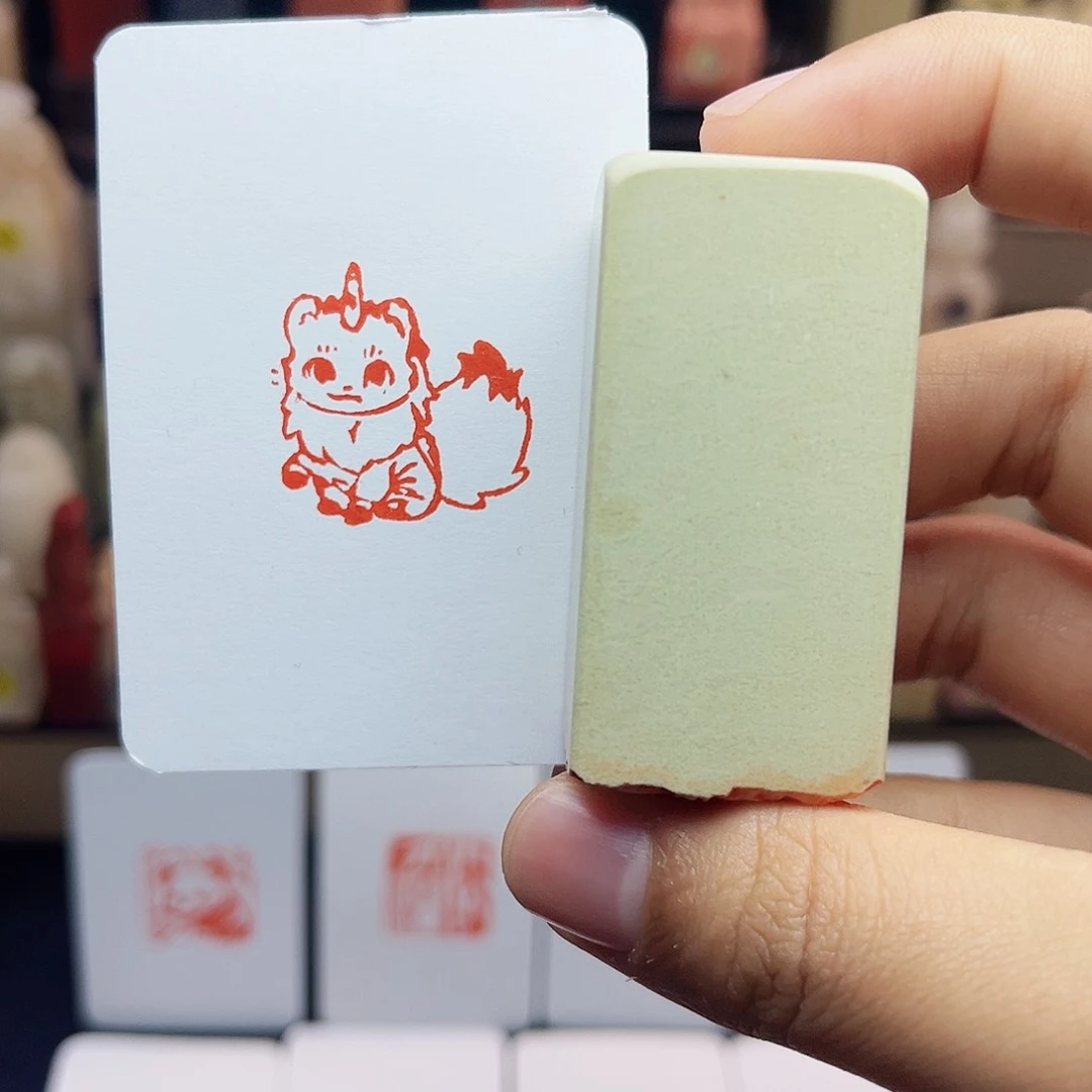 寿山石印石2.5白泽神兽 手工篆刻
