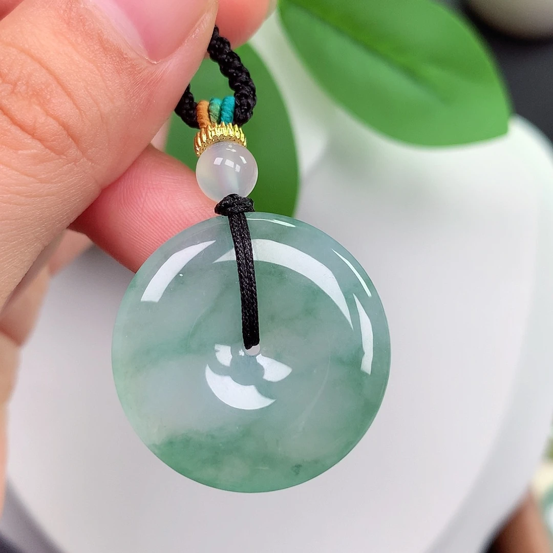 颈饰未镶嵌翡翠平安扣27.5x4.9mm