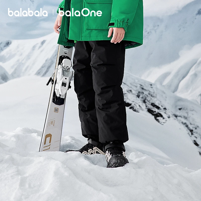 【balaOne】巴拉巴拉童装儿童羽绒裤男女童2025冬新款长裤保暖加厚