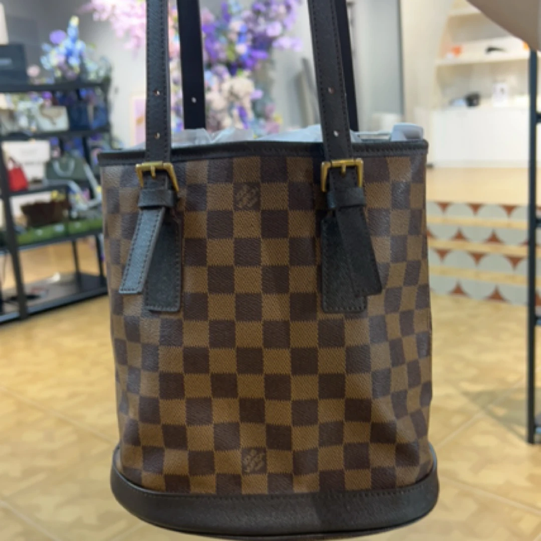 95新 LouisVuitton/路易威登 棋盘格单肩包小水桶设计简约百搭