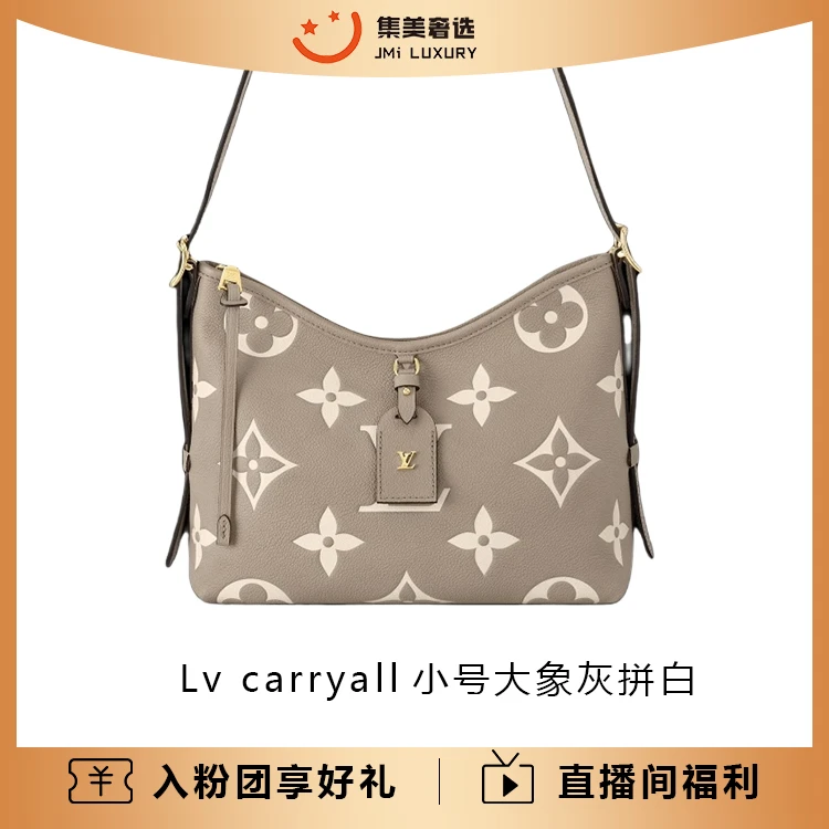 99新 LouisVuitton/路易威登 carryall小号大象灰拼白/AM4979