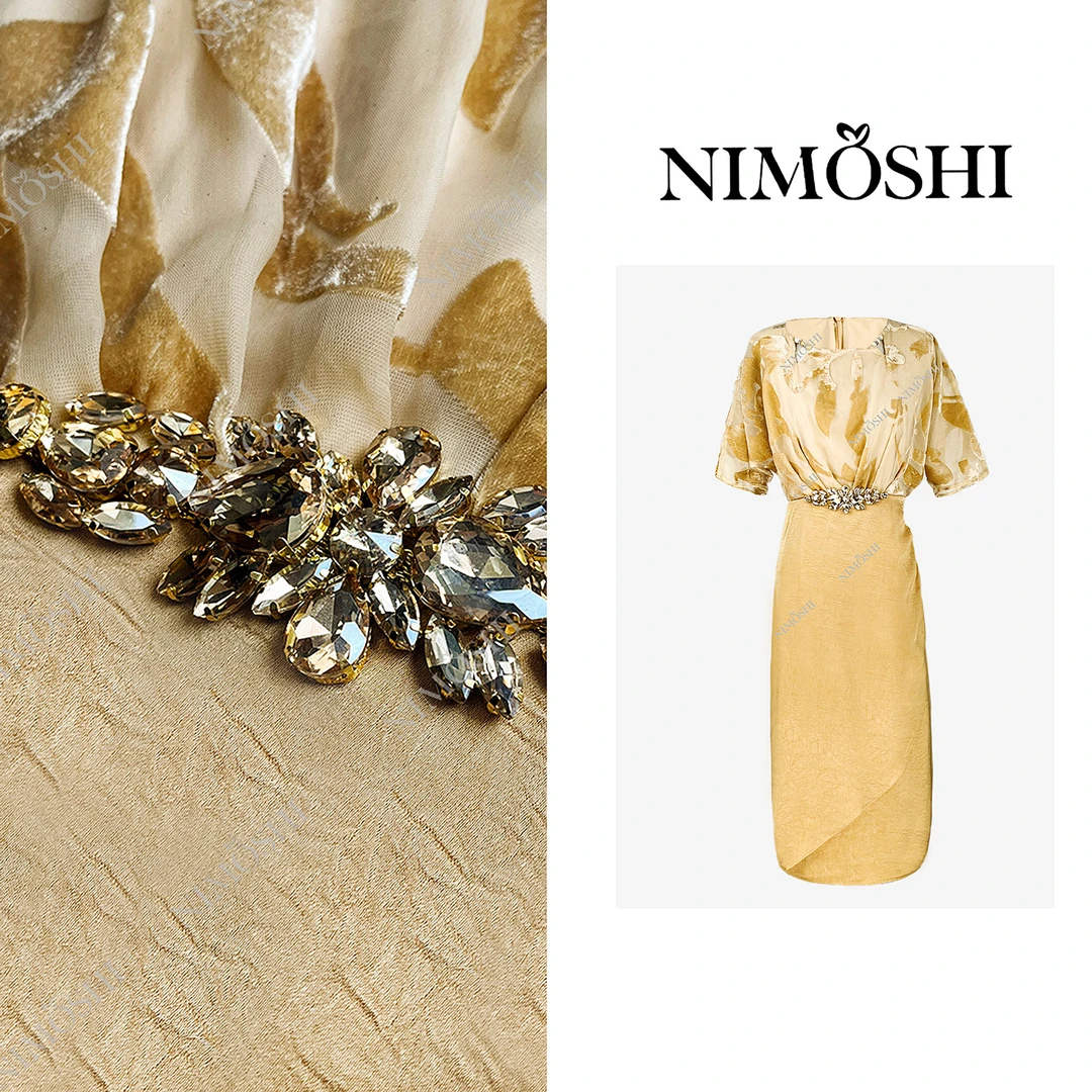 NIMOSHI莎莎 夏季新款收腰气质显瘦显白时尚富贵精致连衣裙Q2014