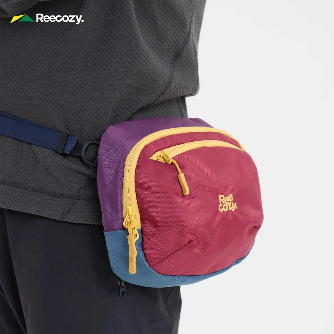 Reecozy大容量户外轻量化尼龙挎包撞色拼接设计通勤手机杂物包