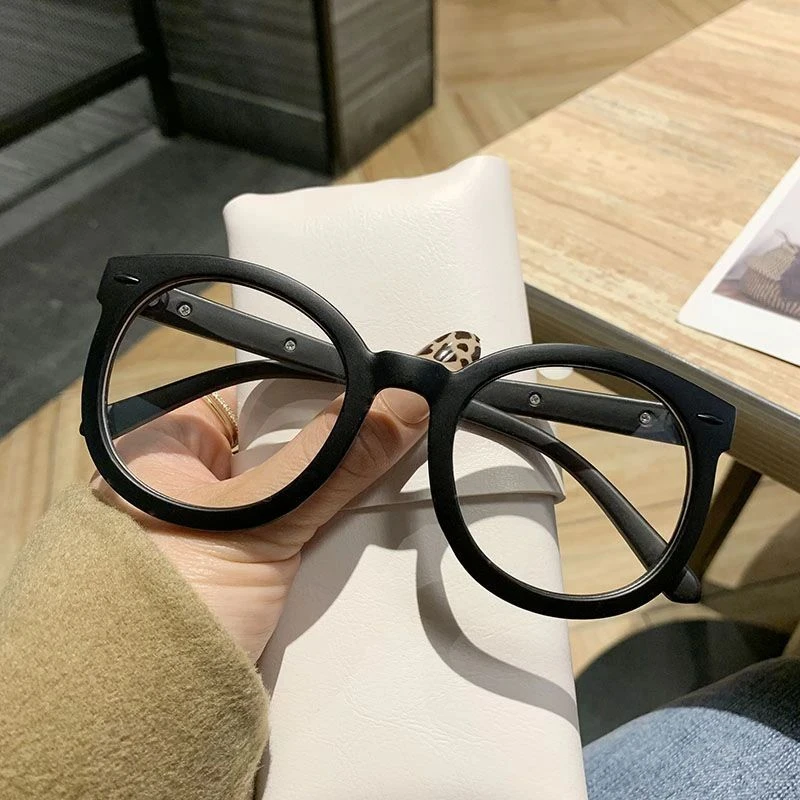 圆脸大脸素颜显瘦神器黑色粗框大框网红平光镜男女生近视镜架