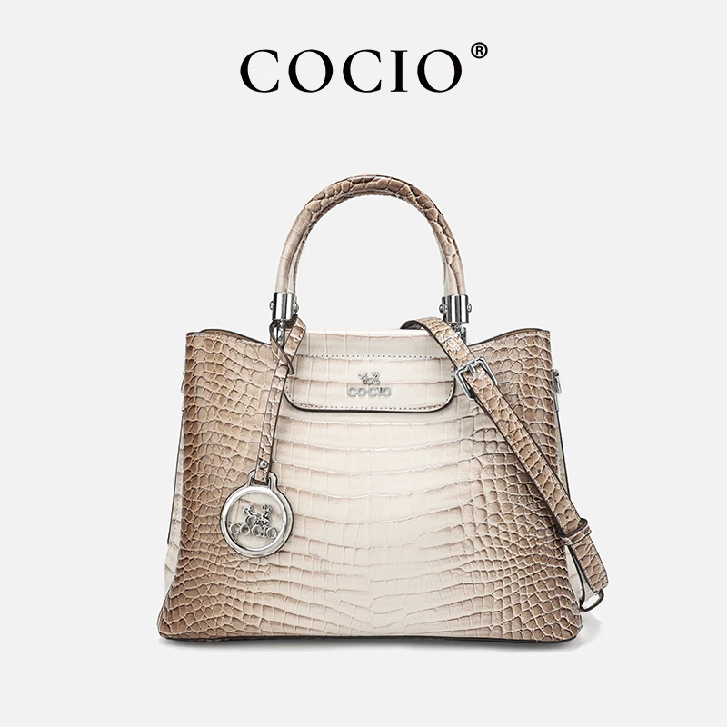 COCIO女包2025新款潮时尚百搭鳄鱼纹大容量托特包手提单肩包CC018