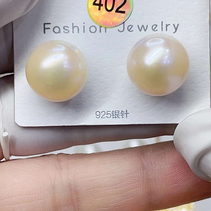淡水珍珠耳饰银S925镶嵌✨****