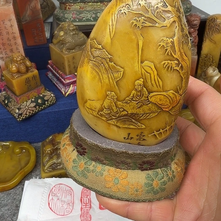 胶***湾寿山石印石寿山石雕刻工艺精湛