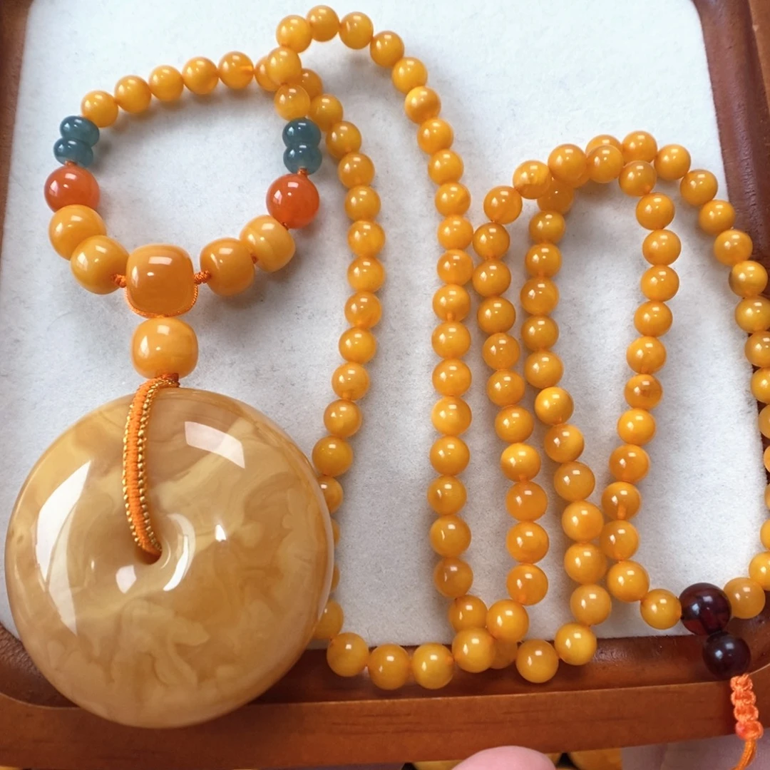 蜜蜡未镶嵌项链吊坠