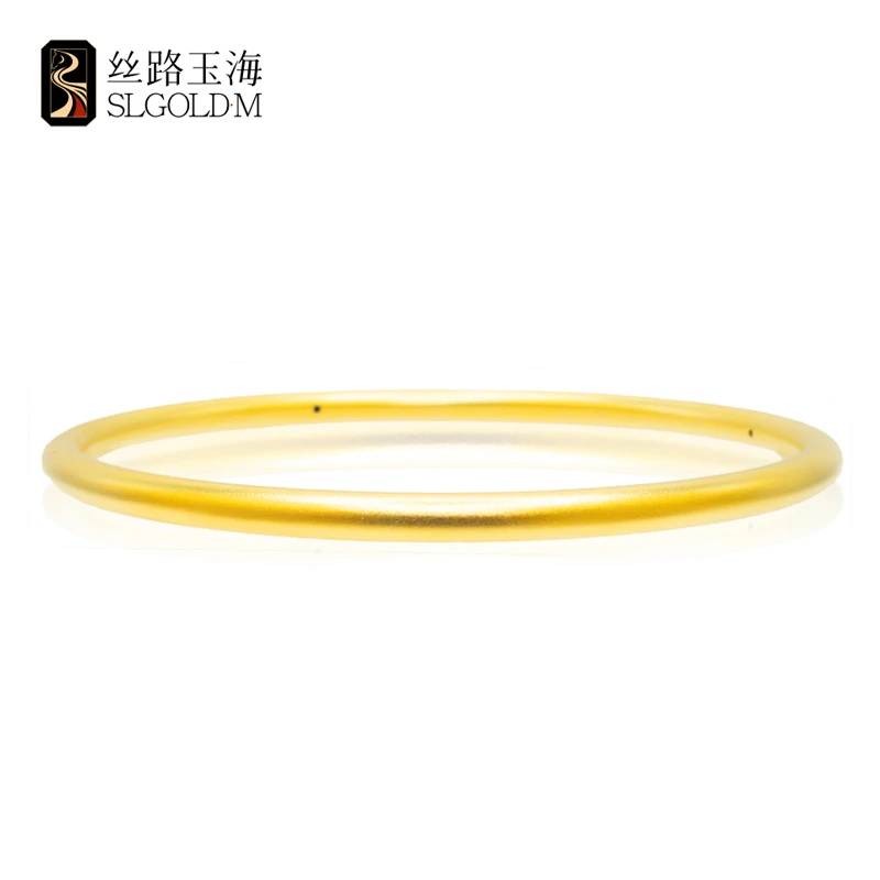 丝路玉海古法素圈手镯足金999大金镯子素圈传承磨砂素款