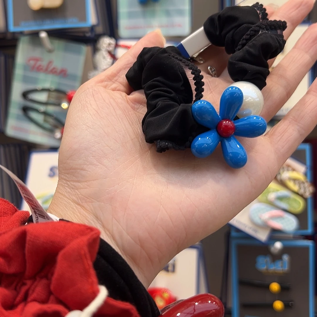 无非金属黑色蓝花面膜圈