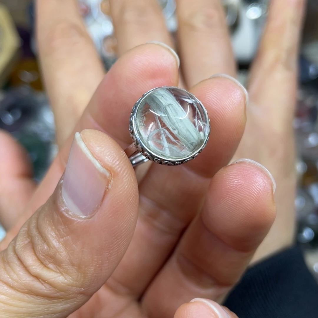 【闪购商品】银S925镶嵌珠宝半成品水晶戒指