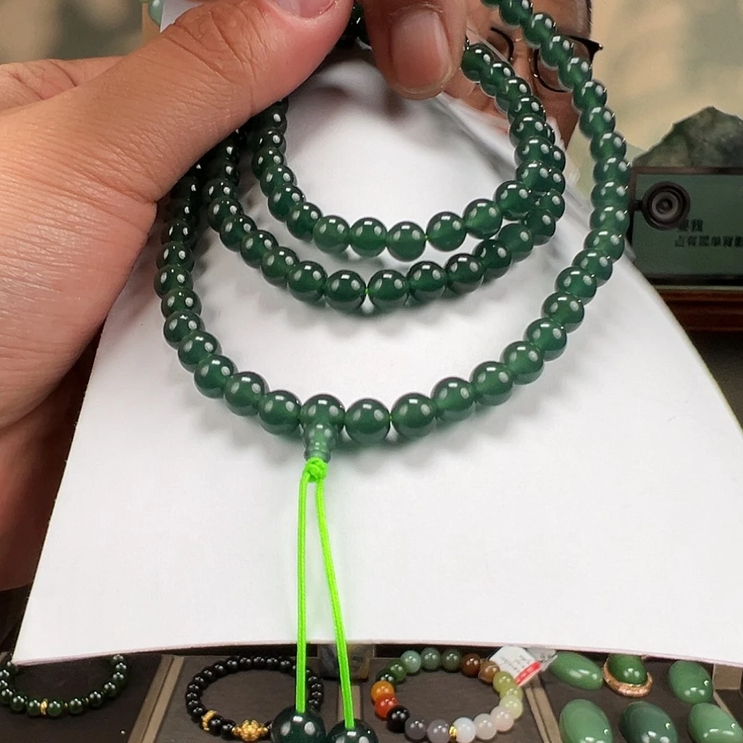 翡翠未镶嵌手链卡6mm
