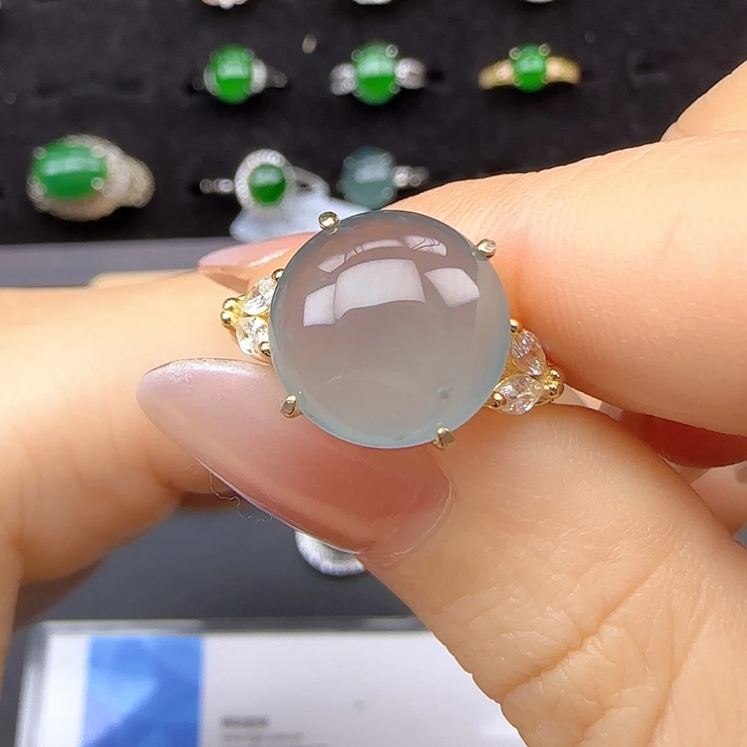 银S925镶嵌戒指翡翠